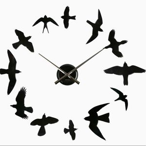Karlsson Bird Wall Clock - black